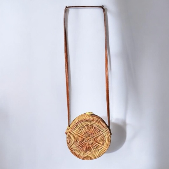 🌻Handmade Natural Woven Rattan Crossbody Bag - Picture 1 of 10